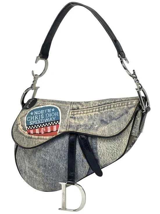 Christian Dior Limited Edition Speedway Denim Saddle Bag - Picture 1 of 9
